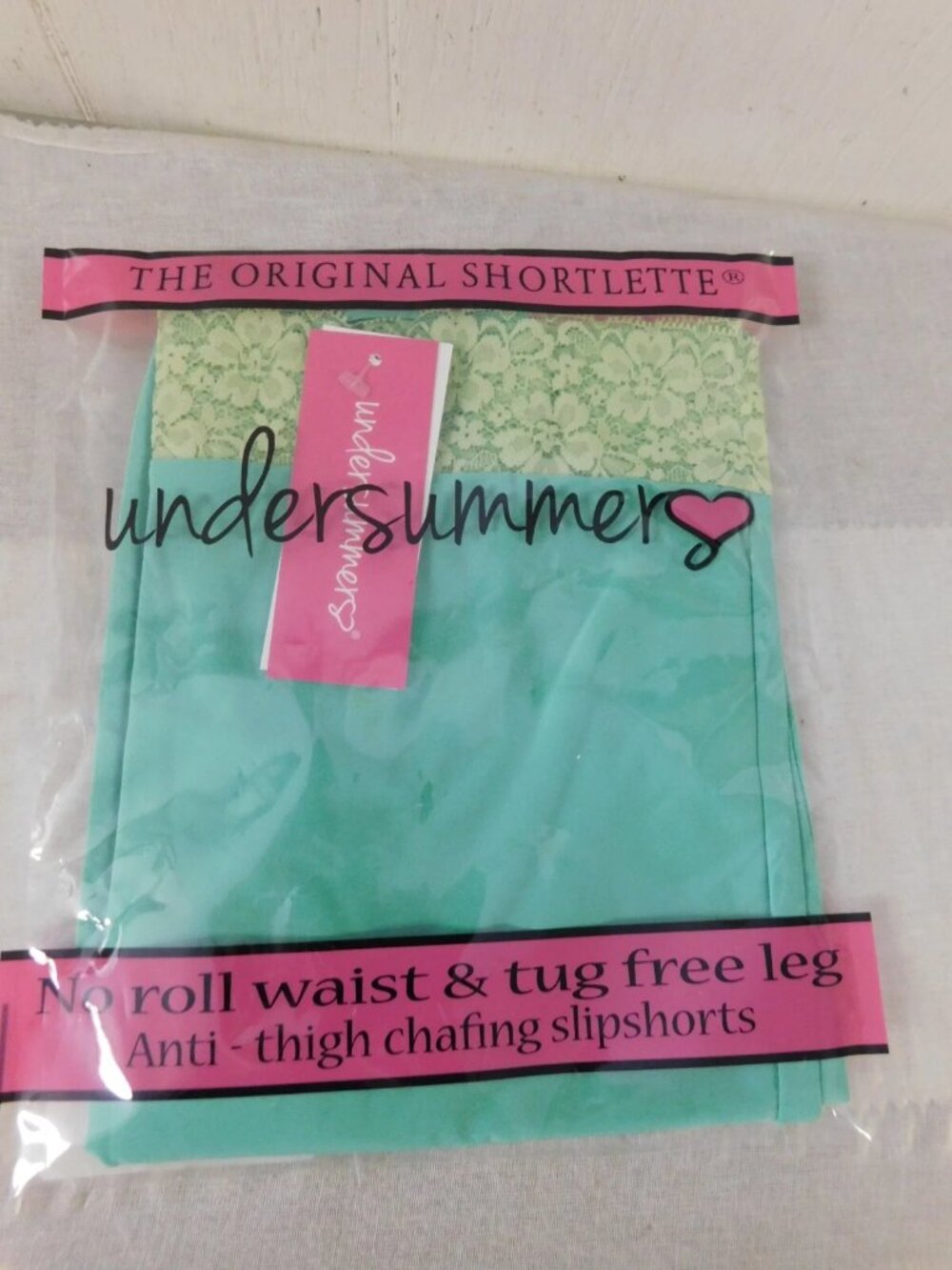 Under Summer Original Shortlette No Roll Waist Slip Shorts sz S Mint Green NIP